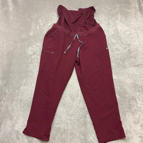 FIGS Yola Maternity Scrub Pants Maroon Size Women's XXL - Picture 1 of 13